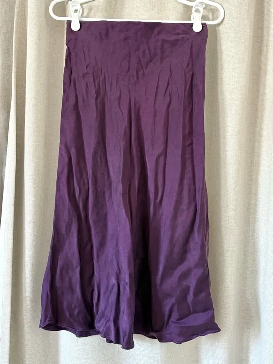 Quince “Eggplant” Washable Silk Skirt size S - Picture 2 of 5